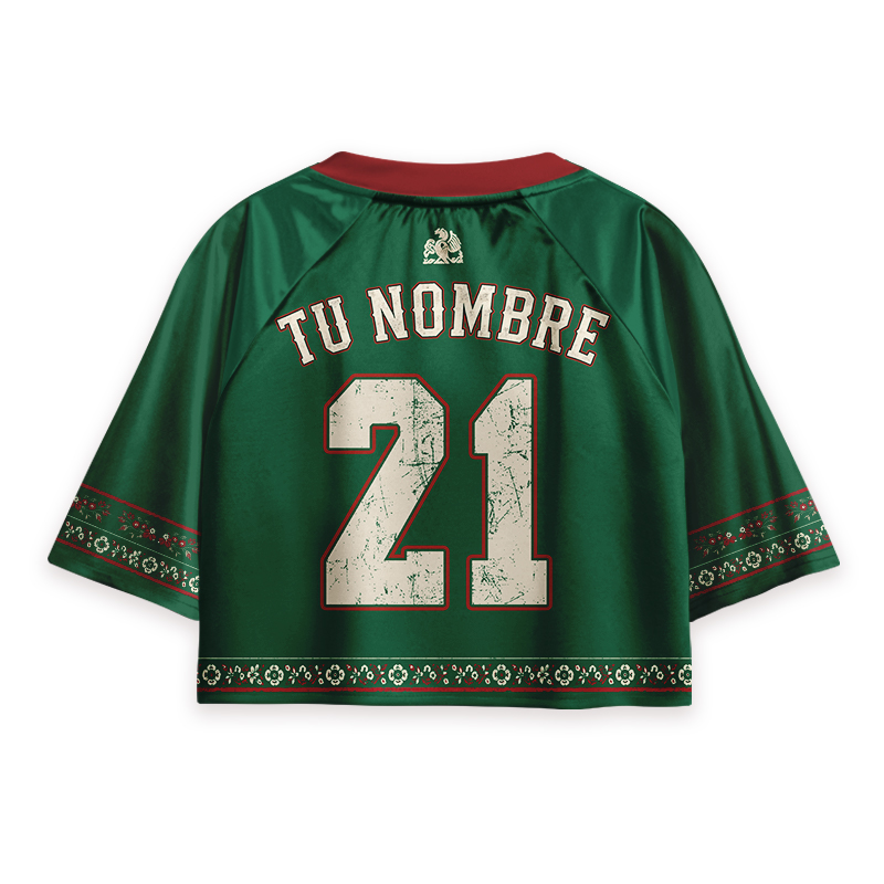 Personalized Mexico Inspired Game Day Teacher Crop Jersey