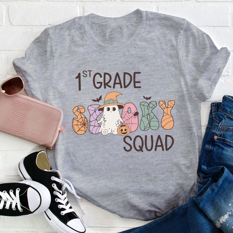 Personalized Grade Spooky Squad Teacher T-Shirt