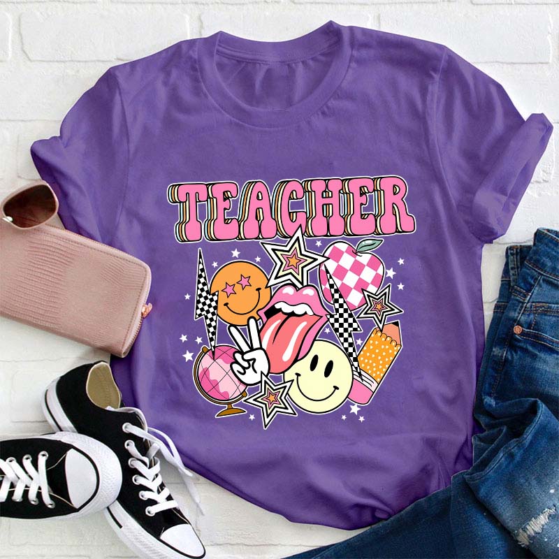 Retro Teacher Life Teacher T-Shirt