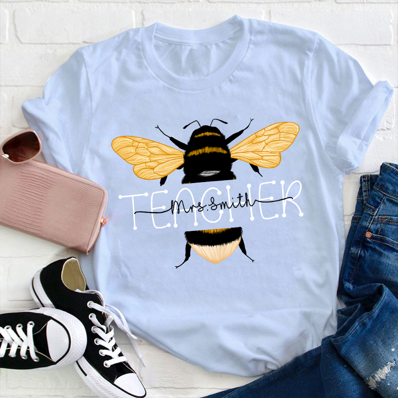 Personalized Name Bee Kind Teacher T-Shirt