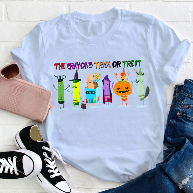 The Crayon Trick Or Treat Teacher T-Shirt