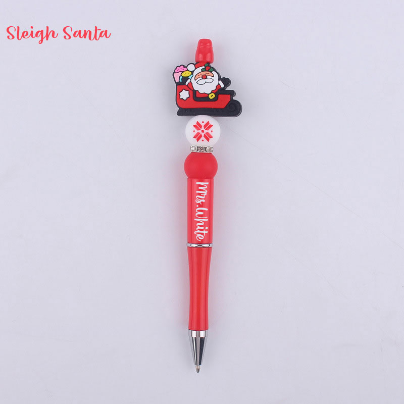 Personalized Christmas Silicone Bead Ballpoint Teacher Pens(30% Off Buy 10+, 50% Off Buy 30+)