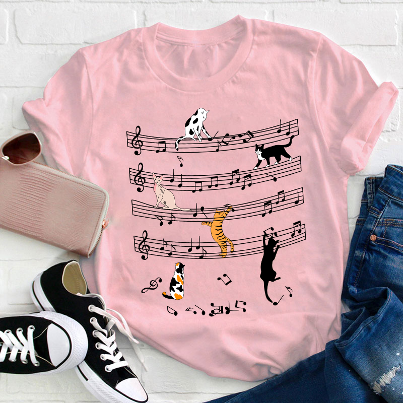 Cats And Music Teacher T-Shirt