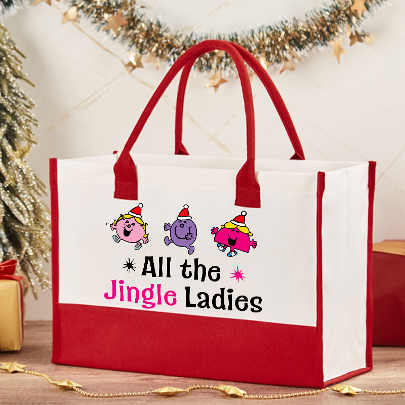 All The Jingle Ladies Christmas Teacher Cotton Tote Bag