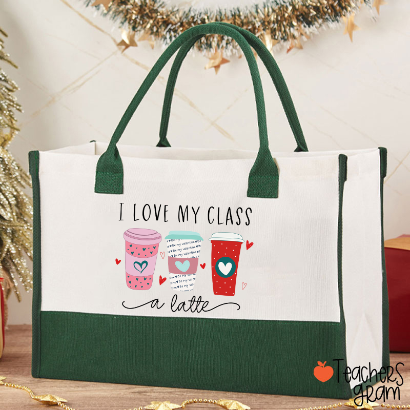 I Love My Class A Latte Teacher Cotton Tote Bag