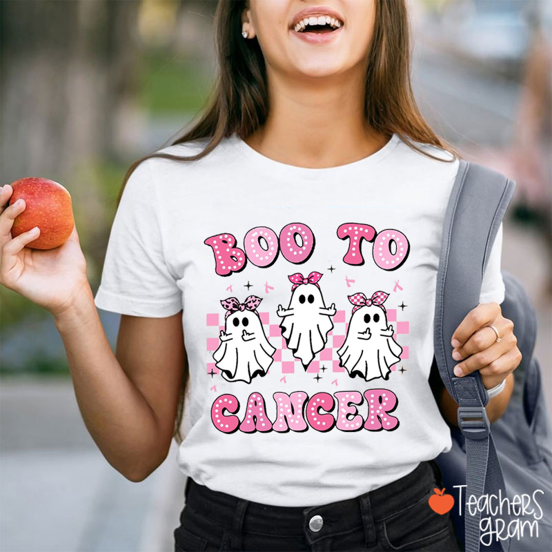 Boo To Cancer Ghost Teacher T-Shirt