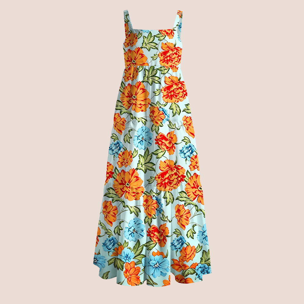 Bright Tropical Flower Teacher Slip Dress