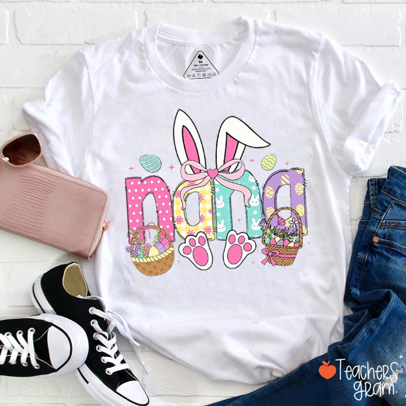 Personalized Name Cute Bunny Teacher T-Shirt