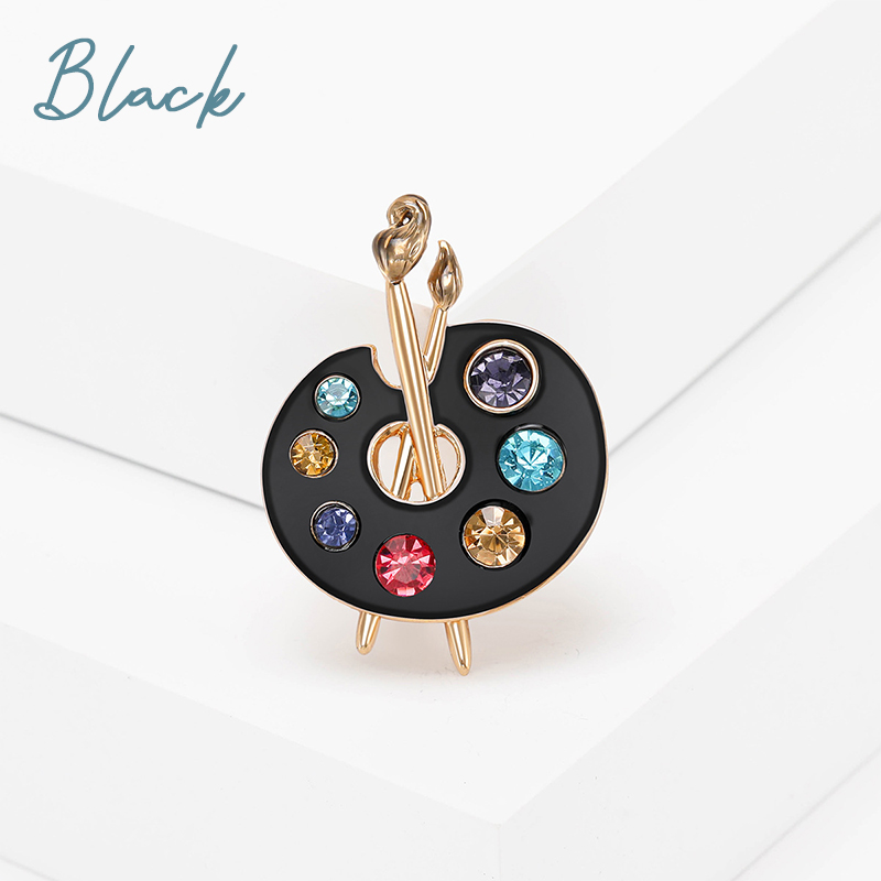 Enamel Rhinestone Painting Plate Teacher Pin