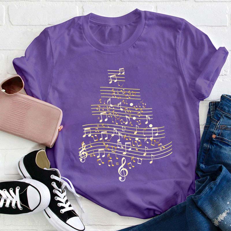 Musical Note Tree Teacher T-Shirt
