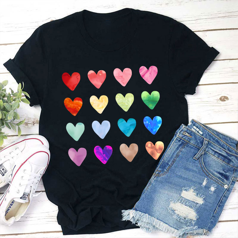 Colorful Love Combination Teacher T-Shirt