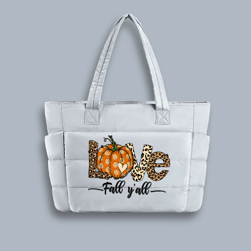 Love Fall You Are Teacher Puffy Tote Bag