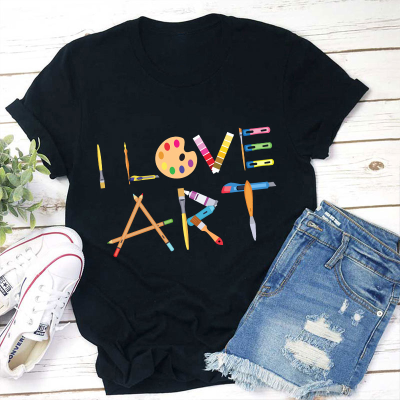 I Love Art Teacher T-Shirt Sale-Teachersgram