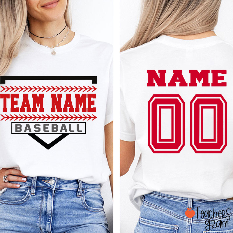 Personalized Sport Team Name Game Day Teacher Two Sided T-Shirt