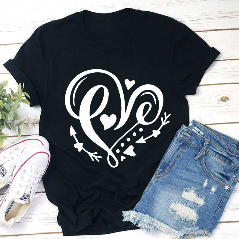 Valentine's Day Heart Teacher T-Shirt