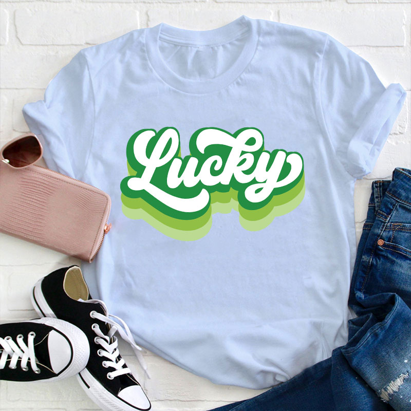 Retro Lucky Teacher T-Shirt