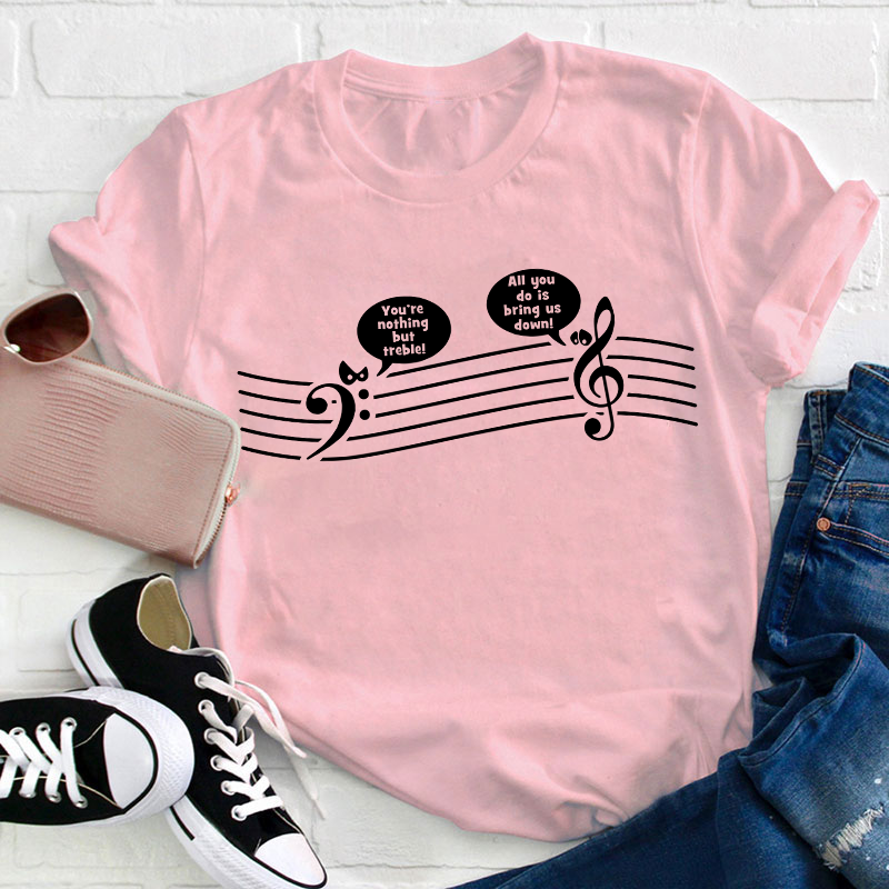 Funny Music Notes Teacher T-Shirt