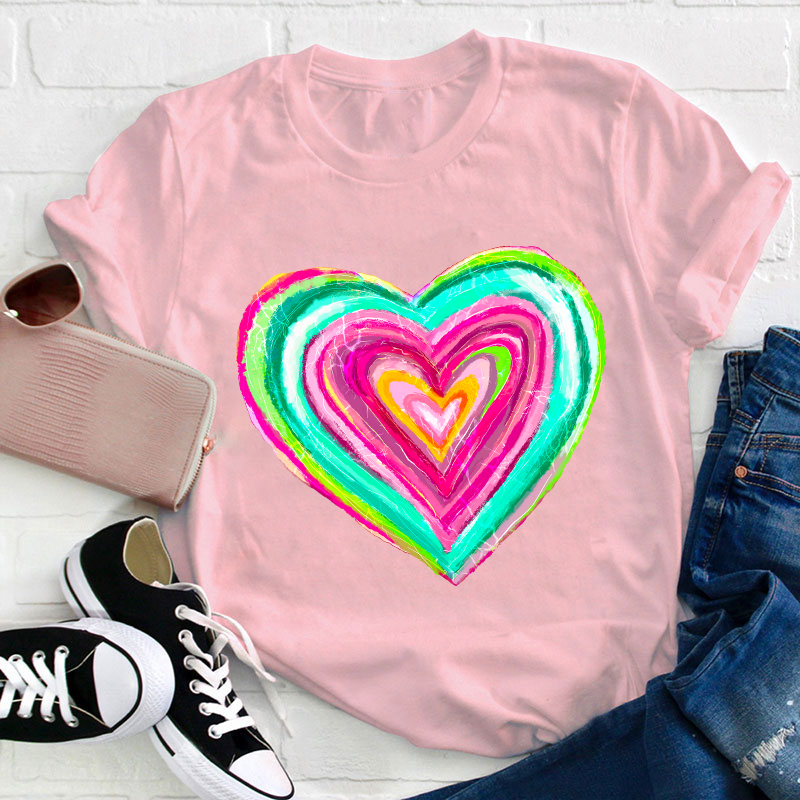 Painting Love Heart Teacher T-Shirt