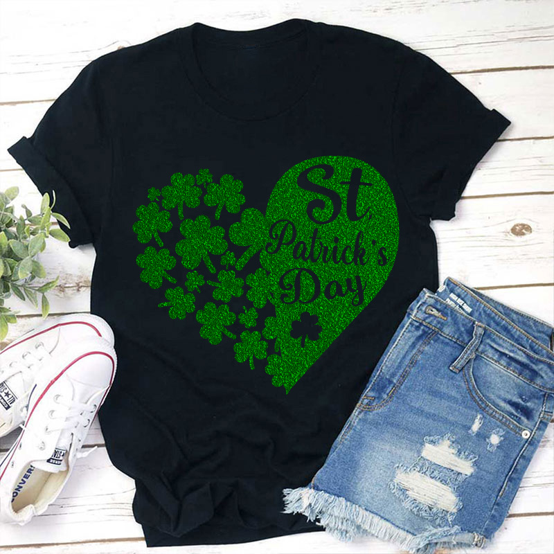 Shamrock With Heart Teacher T-Shirt