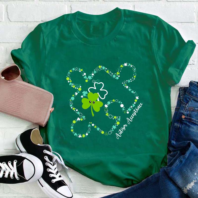 Puzzle Autism Acceptance Teacher T-Shirt Sale-Teachersgram