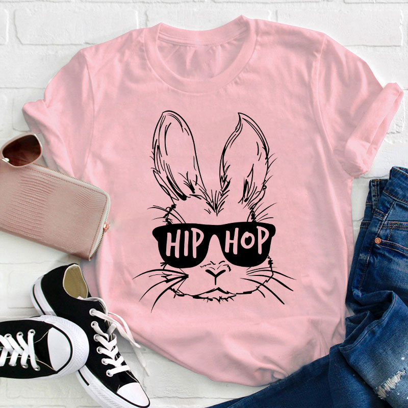 Hip Hop Bunny Teacher T-Shirt Sale-Teachersgram