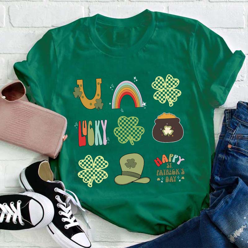 Happy St Patricks Day with Lucky Teacher T-Shirt