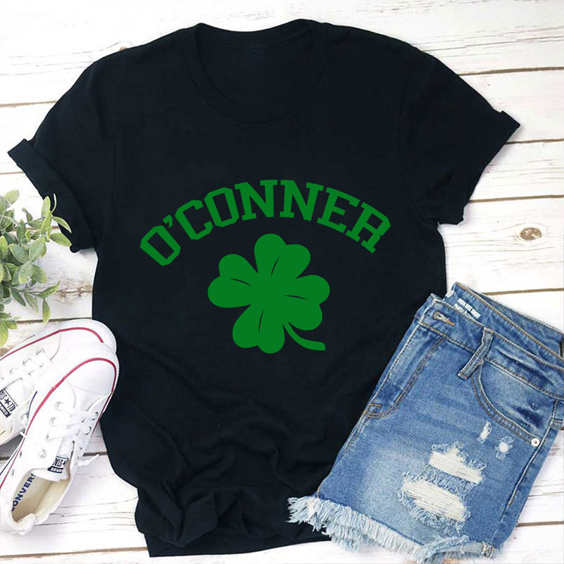 Personalized Shamrock St Patrick's Day Teacher T-Shirt