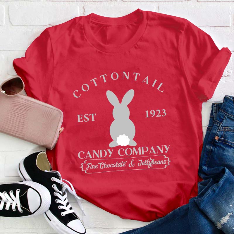 Cottontail Candy Company Easter Teacher T-Shirt