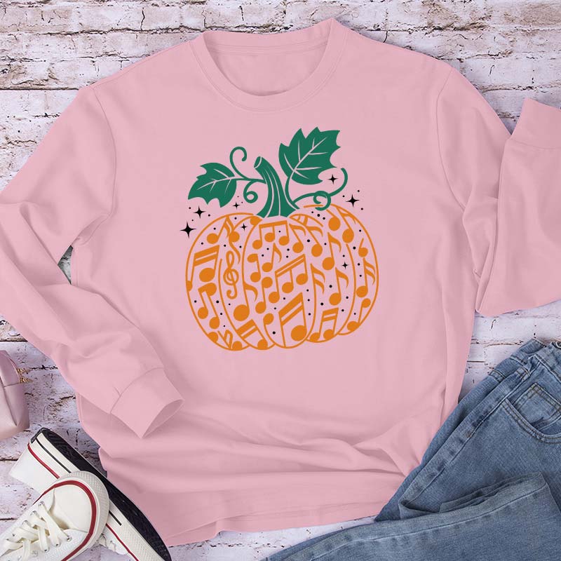 Music Note Pumpkin Teacher Long Sleeve T-Shirt