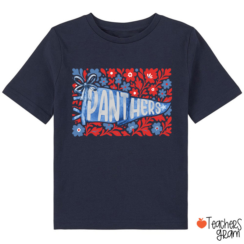 Personalized Mascot Pennant Flowes School Spirit Class T-Shirt