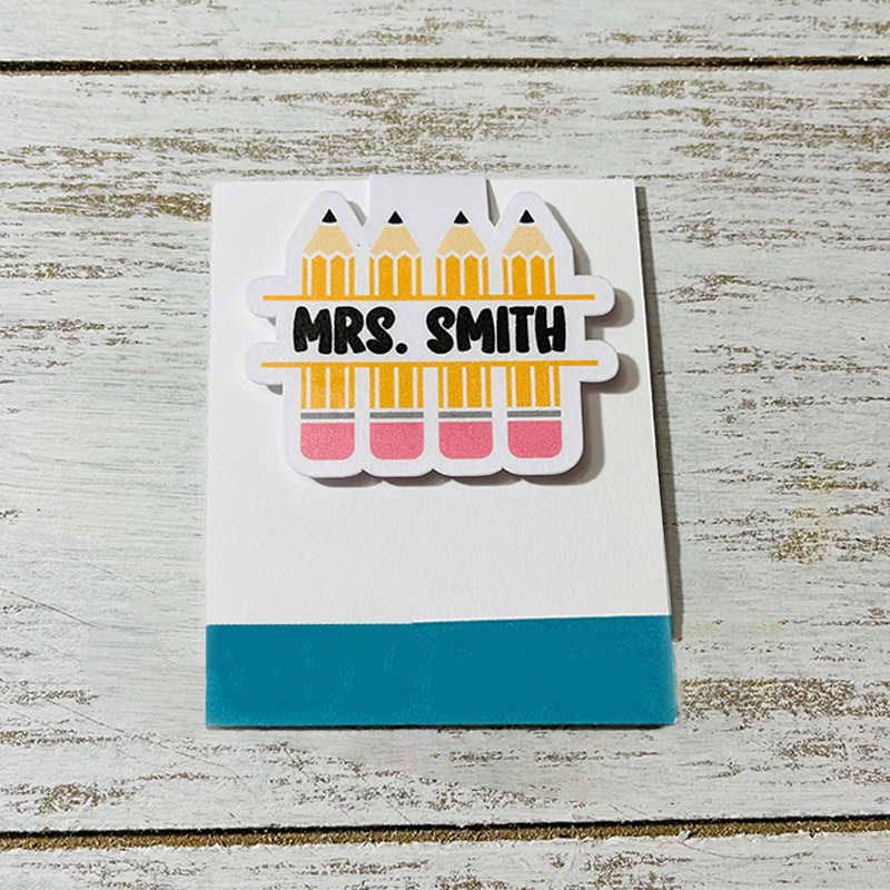 Personalized Name Pencil Crayon Teacher Magnetic Bookmark