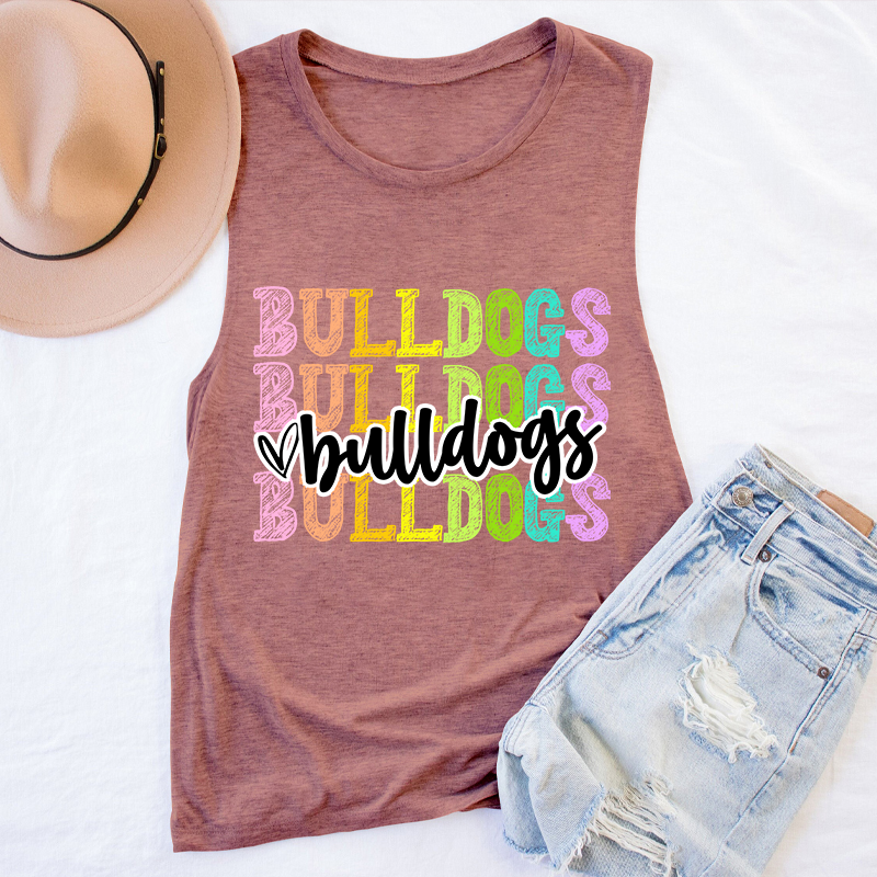 Personalized Mascot Graffiti Font School Spirit Teacher Tank Top