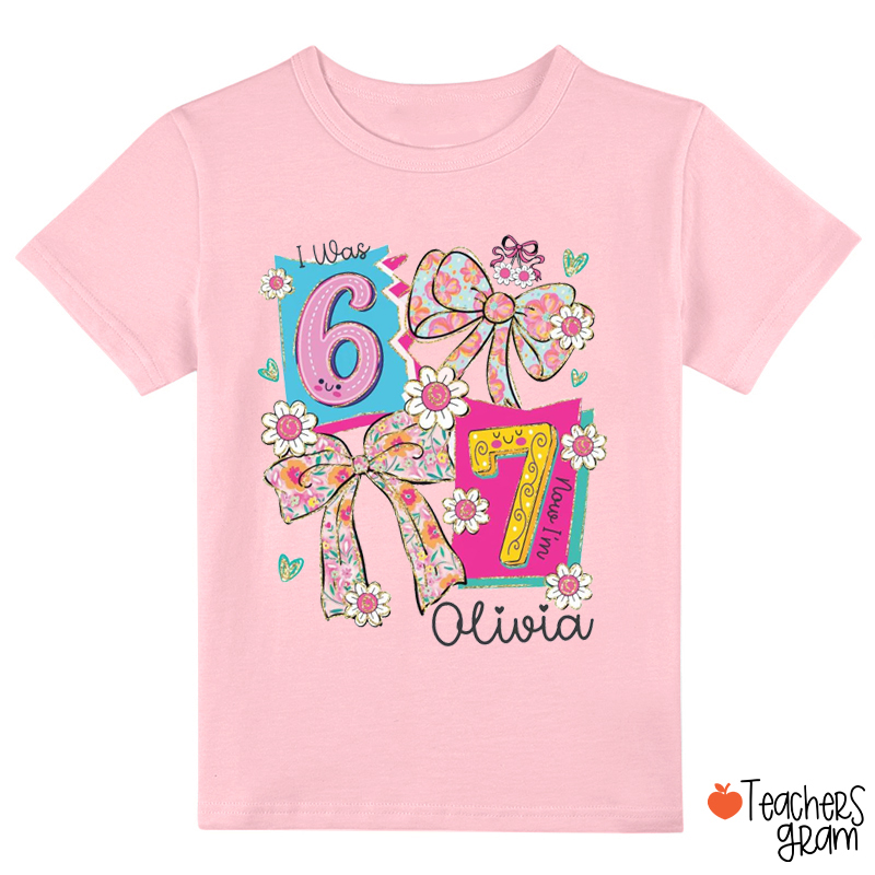 I Was 6 Now I'm 7 Coquette Bow Class T-Shirt