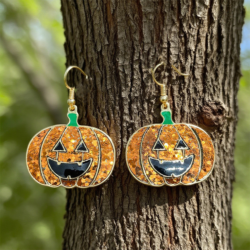 Ghost Pumpkin Teacher Metal Earrings