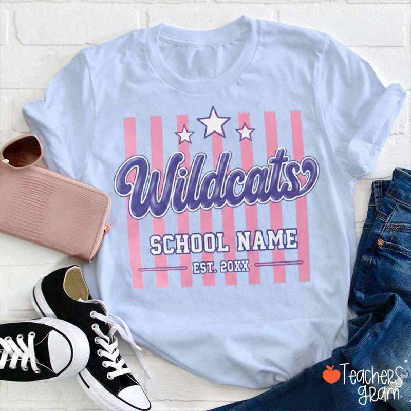 Personalized Preppy Mascot School Spirit Teacher T-Shirt