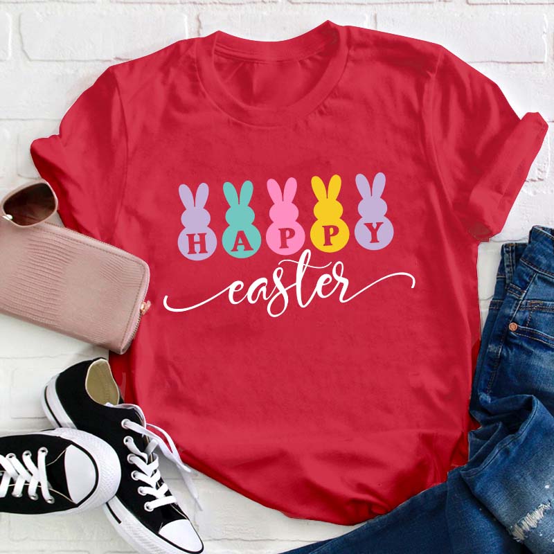 Happy Easter Bunnies Teacher T-Shirt