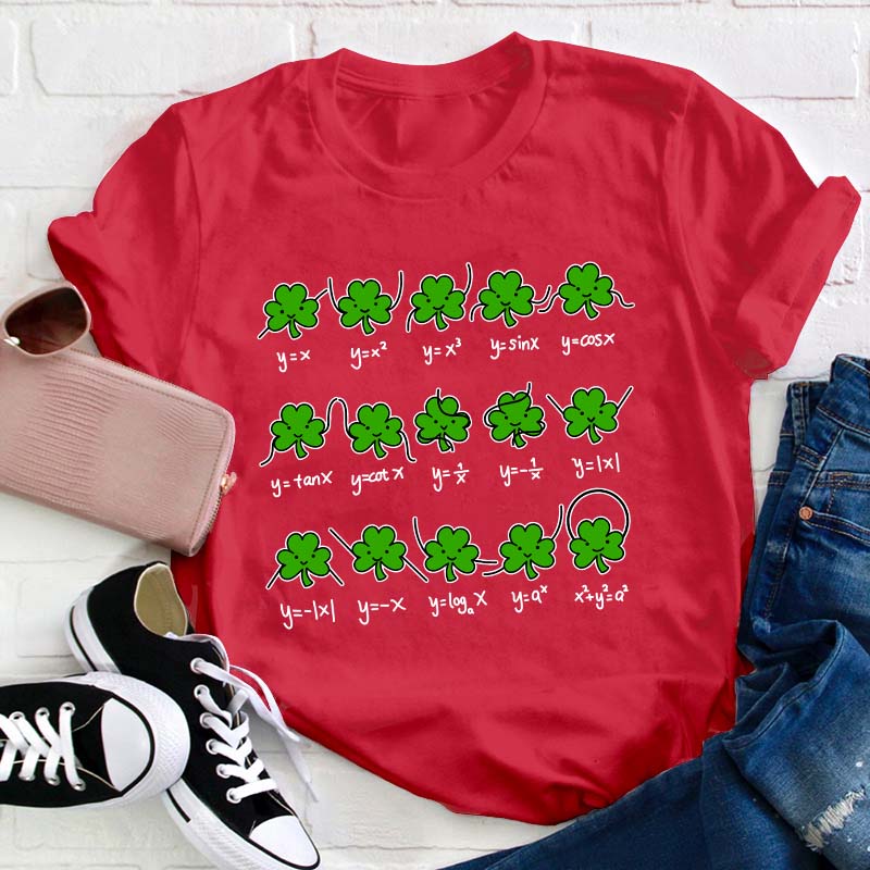 Shamrock Math St Patricks Day Teacher T-Shirt