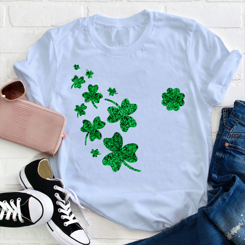 Glitter Clover Teacher T-Shirt