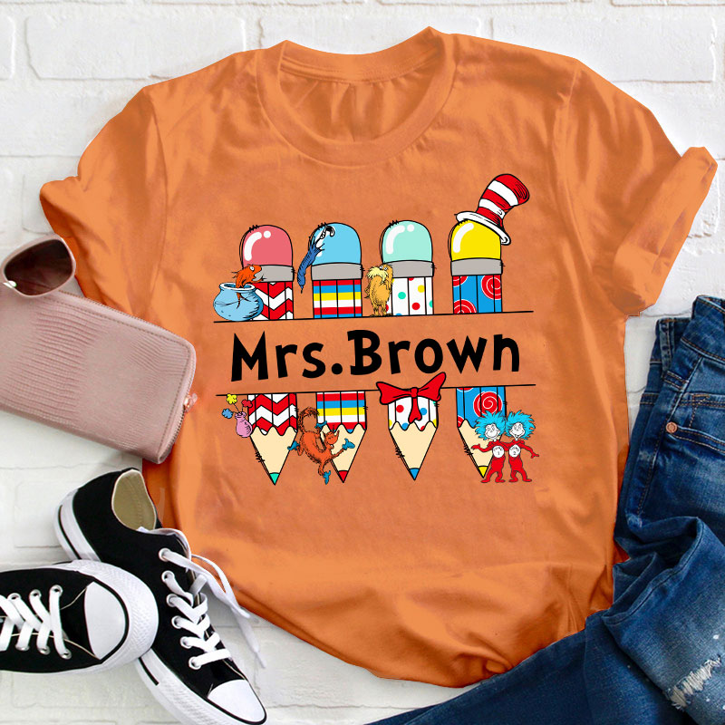 Personalized Name Reading Thing Teacher T-Shirt