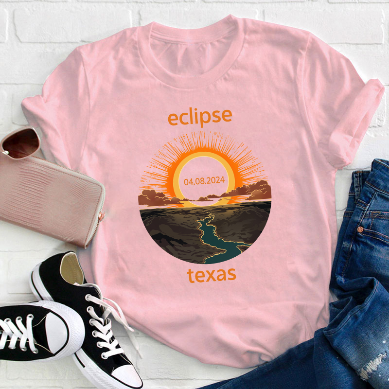 Texas Eclipse Teacher T-Shirt