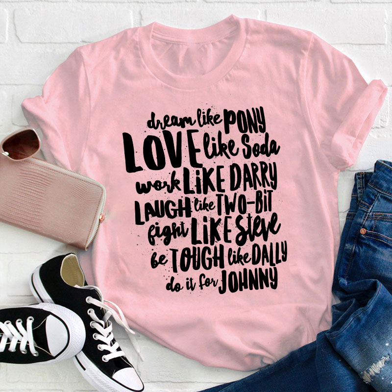 The Outsiders Character Names Teacher T-Shirt