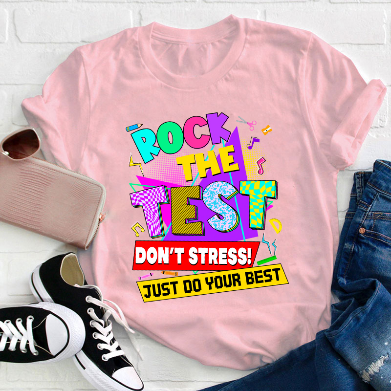 Retro Rock The Test Teacher T-Shirt