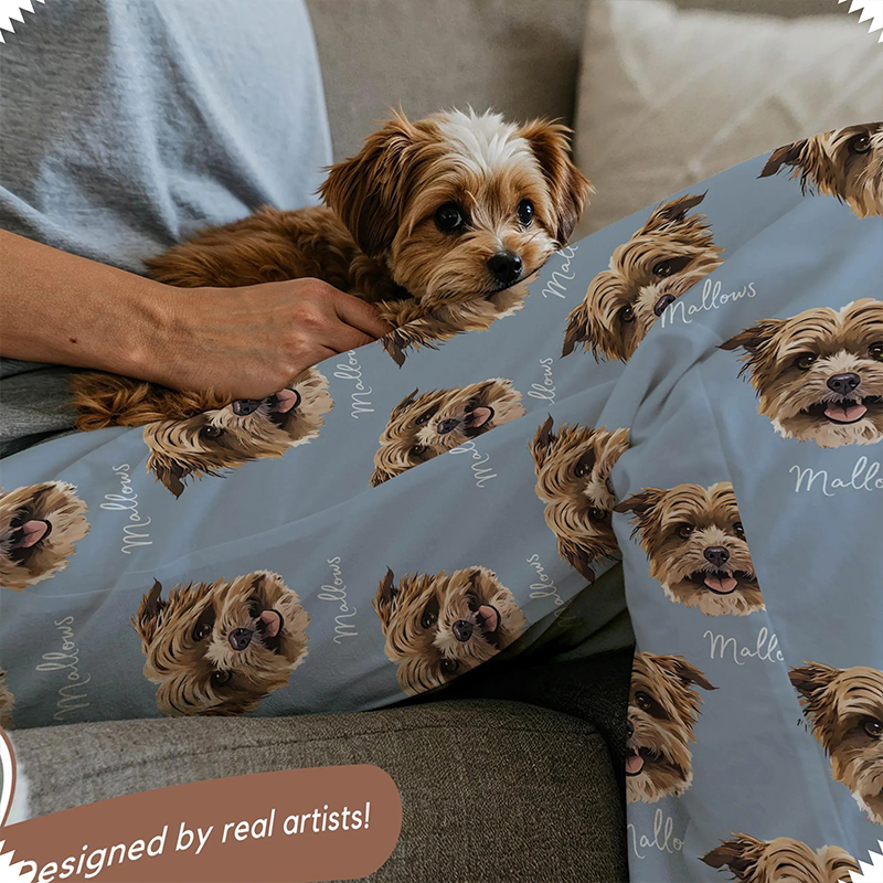 Personalized Pet Face Teacher Wide Leg Pants