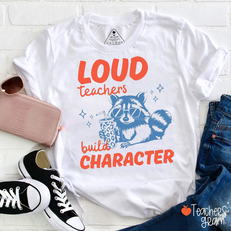 Personalized Text Retro Raccoon Teacher T-Shirt