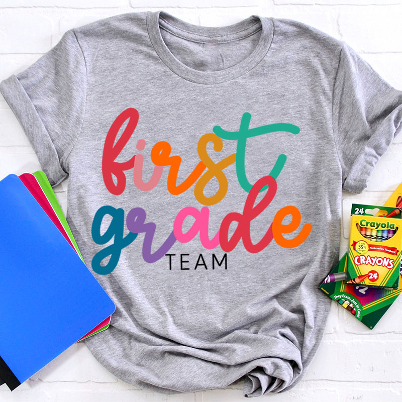 Personalized Simple Primary Color Teacher T-Shirt