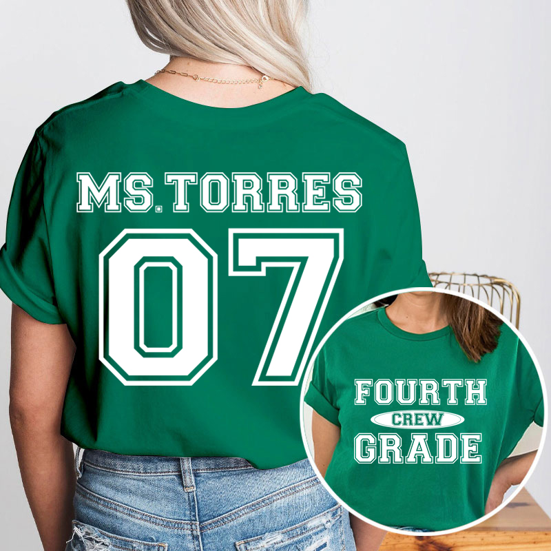 Personalized My Class Crew Teacher Two Sided T-Shirt