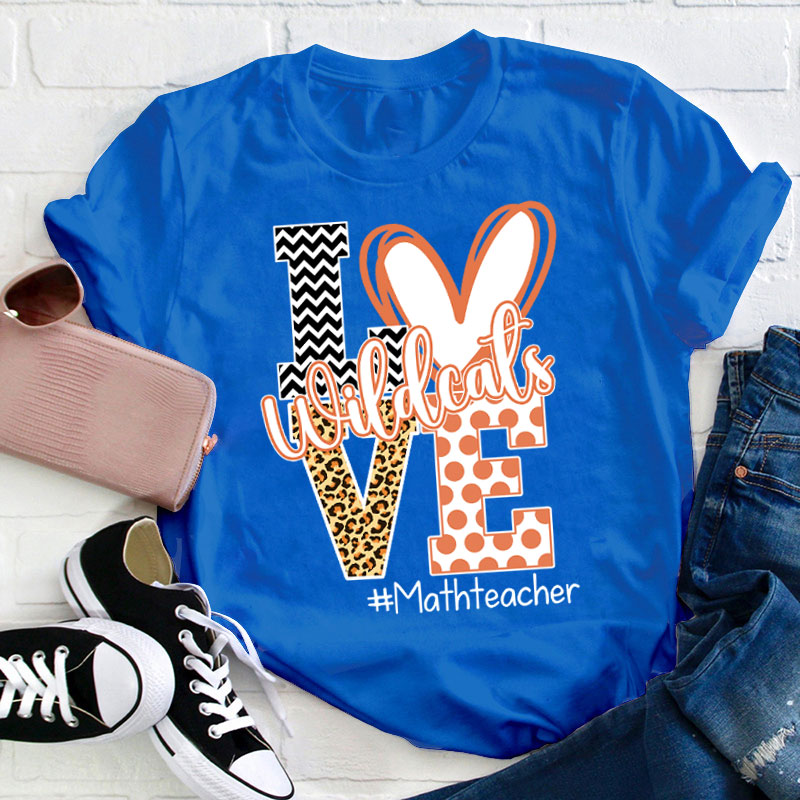 Personalized Love Mascot Teacher T-Shirt