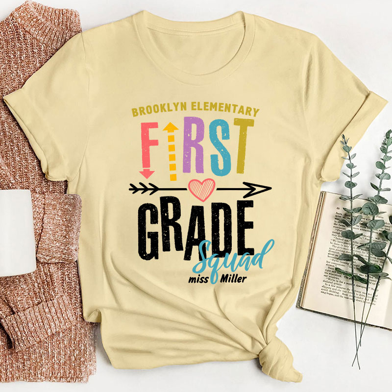 Personalized Name And Grade Team Teacher T-Shirt