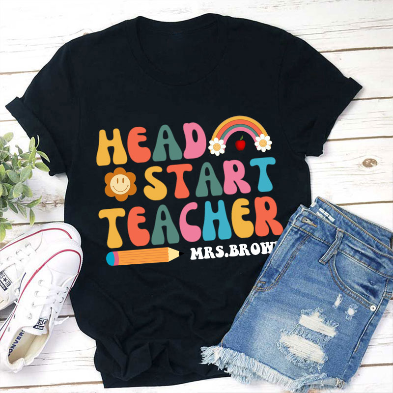 Personalized First Grade Teacher Teacher Name Letter T-Shirt