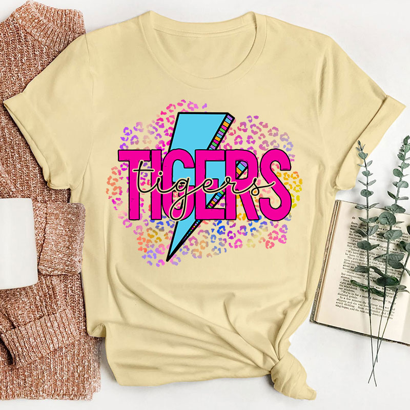 Personalized School Mascot Double Font Design Teacher T-Shirt